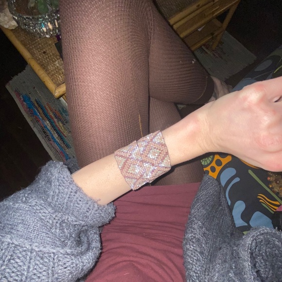 Tribal Geometric Beaded Choker/ Bracelet - Picture 3 of 8